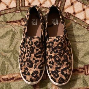 Leopard slip on shoes